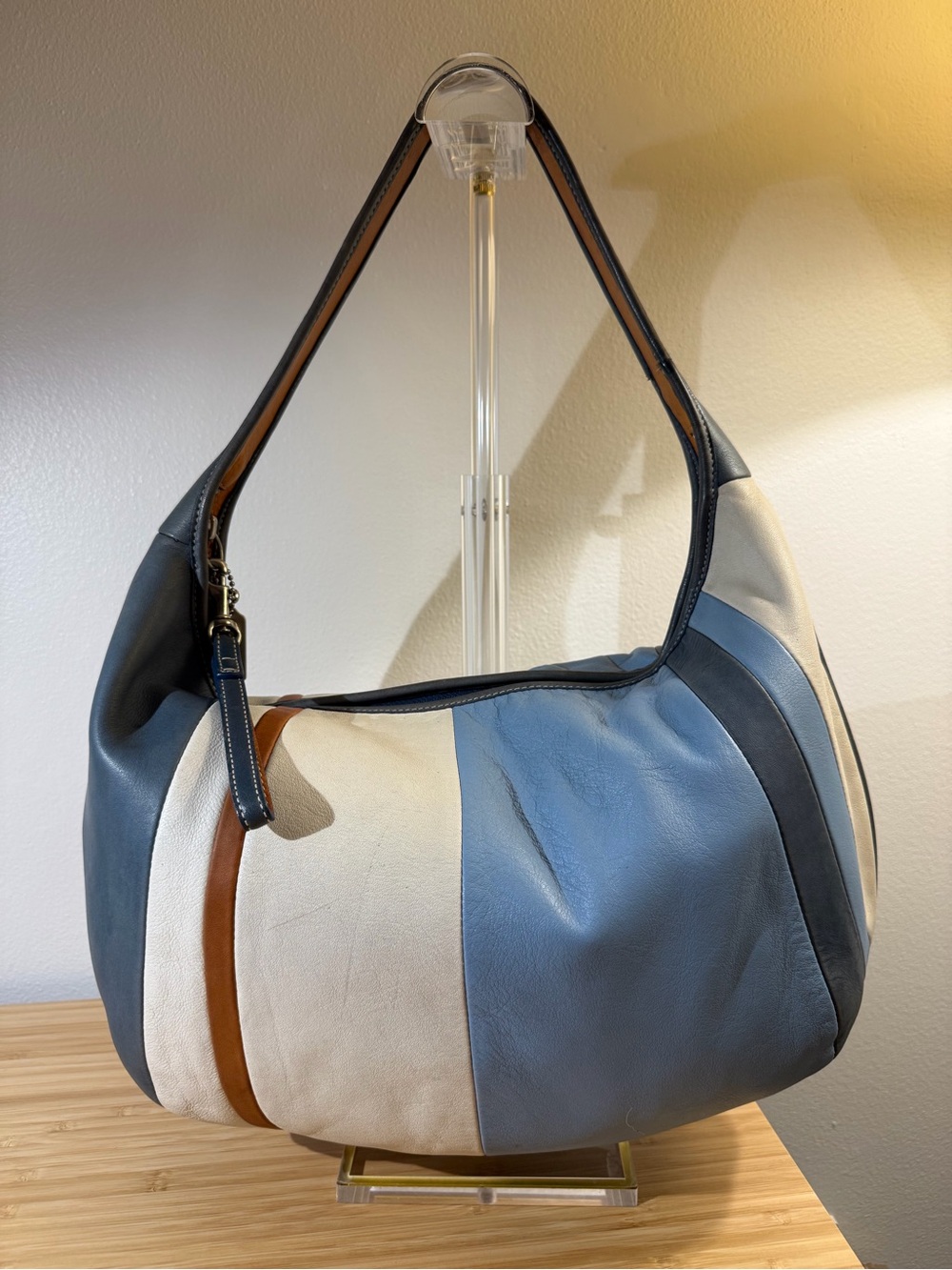 Rare Vintage Coach Ergo Hobo Color Block Leather Shoulder bag Style 9298